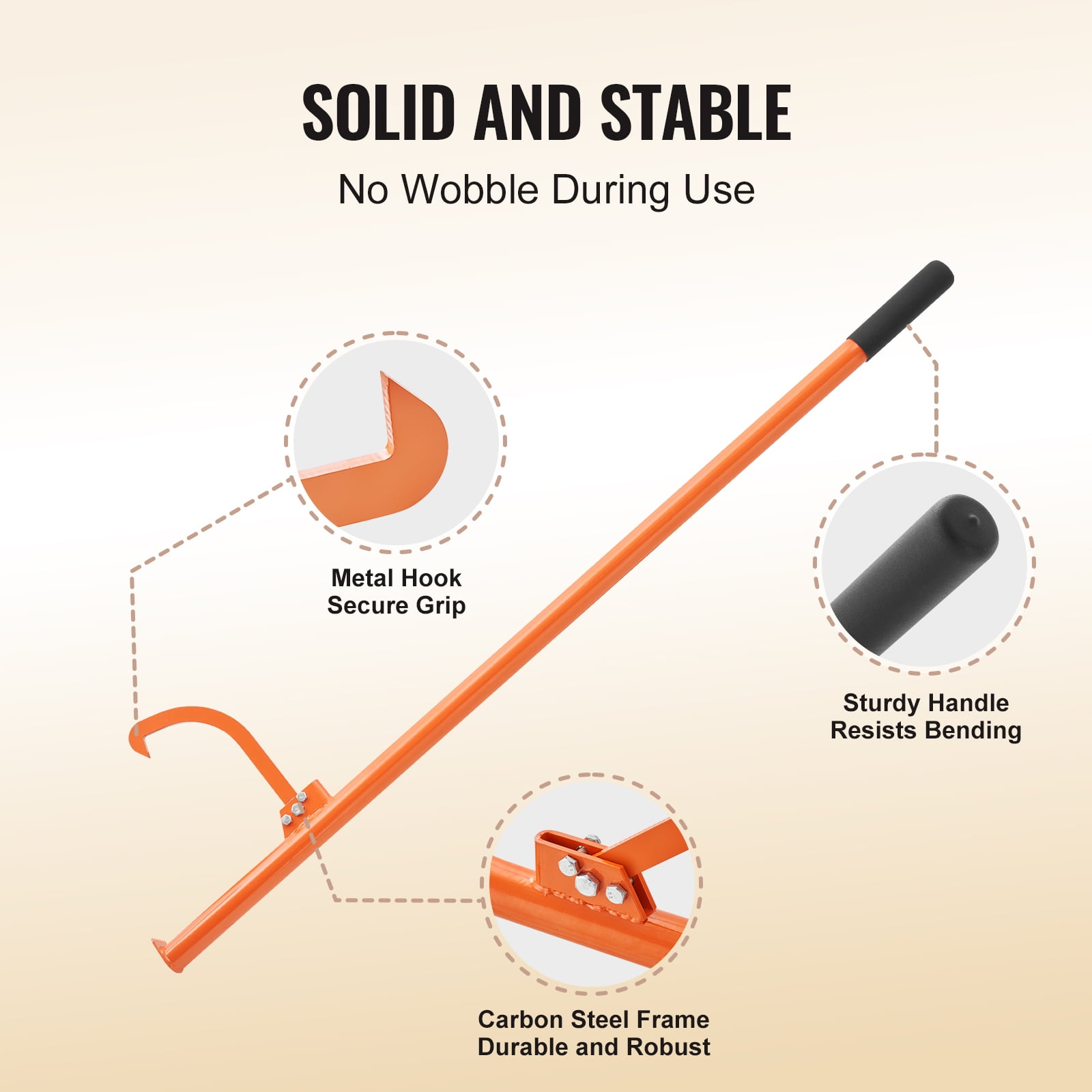 KFFKFF Log Handling Tool, 59 inches, Robust Steel Log Rotator, Timber Lifter for Up to 32" Diameter Logs, Woodland Logging Equipment, Multi-Use Log Manipulator for Turning and Securing Logs