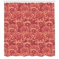 thumbnail image 3 of Dahlia Shower Curtain, Summer Blooms Flowering Perennial Garden Plants Flourish of Fragrance Season, Fabric Bathroom Set with Hooks, 69W X 70L Inches, Dark Coral Cream, by Ambesonne, 3 of 3