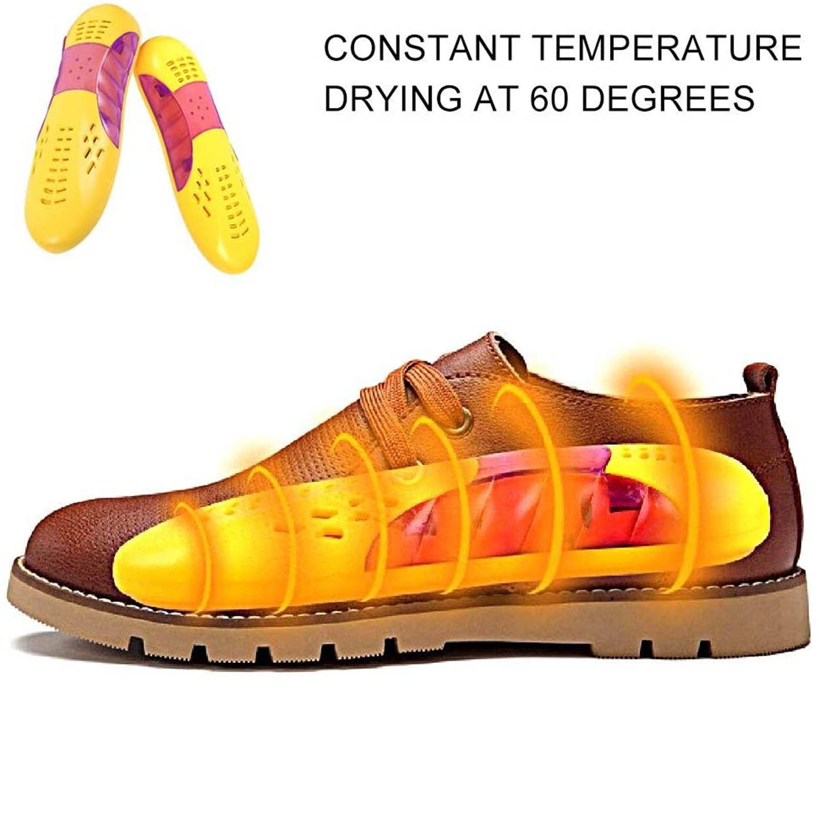 New Electric Shoes Dryer Warmer Deodorant Heating Dry Footwear with fan yellow 