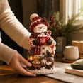 thumbnail image 5 of MInHoues Christmas Snowman Tabletop Figurine, Cute Resin Winter Holiday Ornament for Home Office Decor, Festive Snowman Decoration for Mantel Shelf, 5 of 6