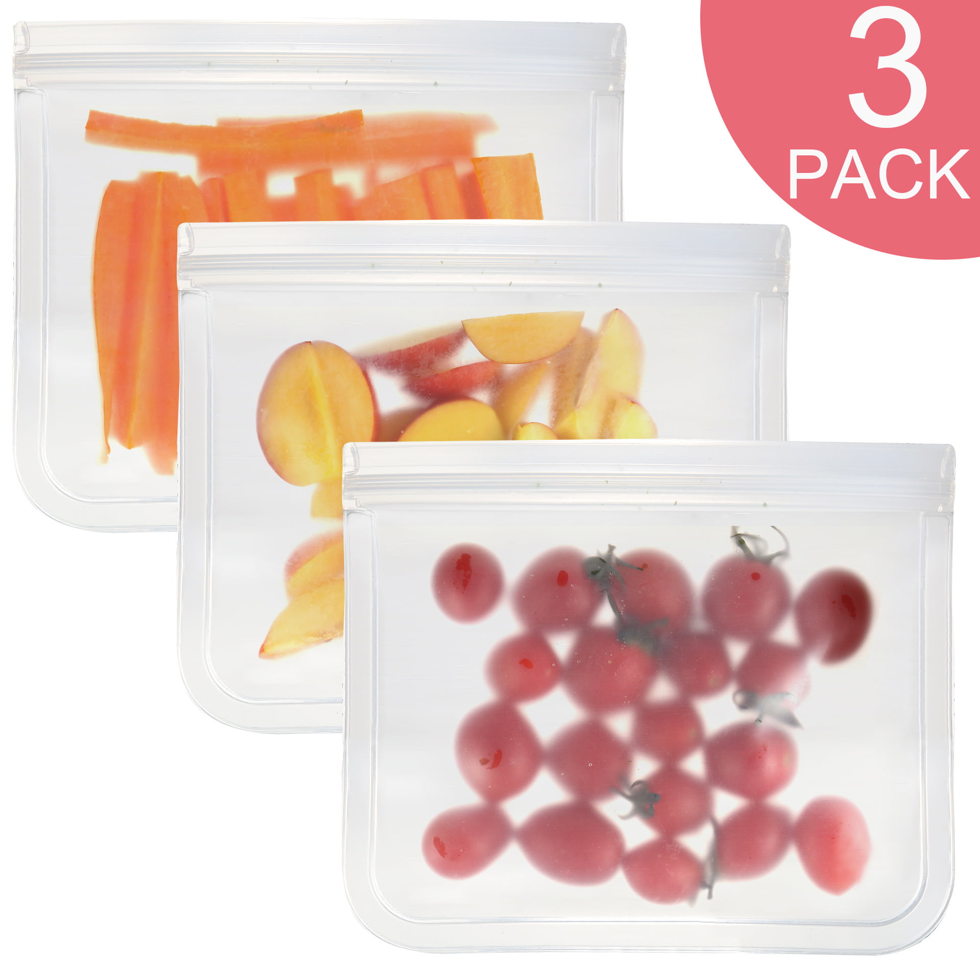 1 PCS Reusable Silicone Food Fresh Bag Seal Storage Container Freezer Ziplock US 