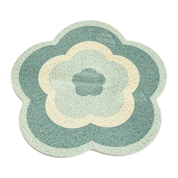 Layered Flower Coil Shower Mat, Quick Drain Bathroom Floor Mat,Washable PVC Shower Mat, Decorative Entryway Mat for Home Bathroom