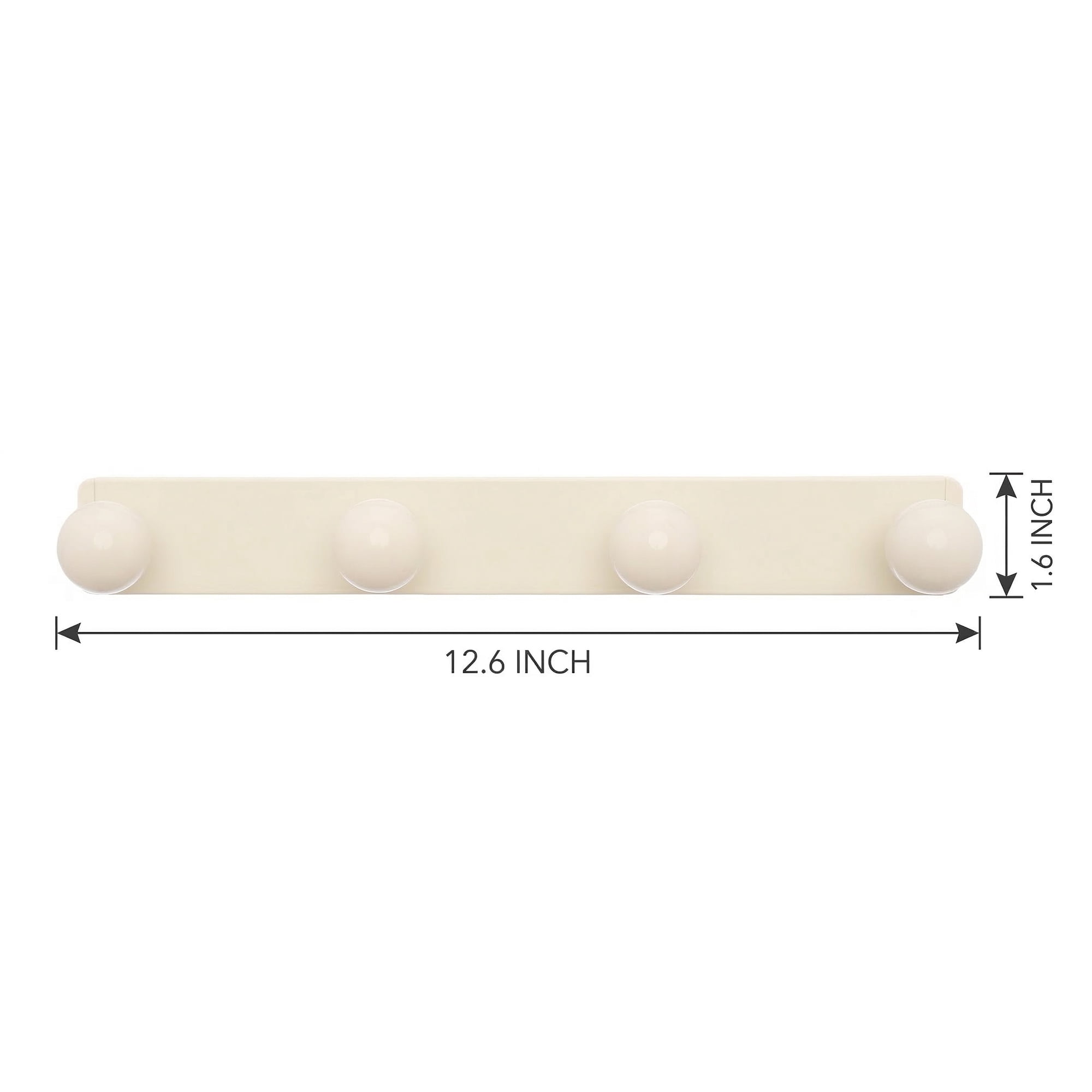 Unique Bargains Coat Rack Wall Mount Aluminum Wood Hook for Entryway White 12.6"x1.6"
