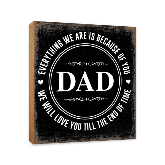 Lifesong Milestones Rustic Farmhouse Decor Tabletop Signs Gifts for Dad on Father's Day