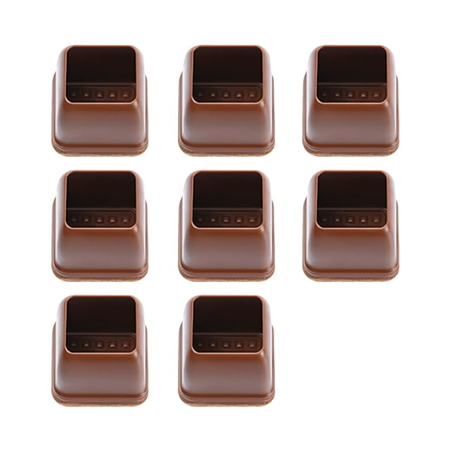 Tignapoo Silent Furniture Sliders: 8PCS Thick TPE Chair Leg Protectors with Felt Pads, Brown Square Floor Guards for Noise-Free Movement & Floor Protection