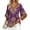 Purple, variant on Cilsoka Fashion Tops Work, Women's Ruffle 3/4 Sleeve Floral Tunic Tops V Neck Double Layers Loose Fit Chiffon Flowy Blouses Shirt, Graphic Trendy Tees
