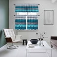 thumbnail image 4 of Farmhouse Aqua Blue Grey Kitchen Curtains Sets for Windows 36 Inch Length, Country Vintage Wooden Rod Pocket Window Treatments Tier Curtains and Valances Set for Bedroom/Bathroom, 4 of 8