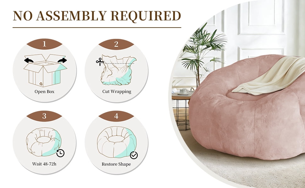 Oversized Full-Body Lazy Lounge Sofa with Stable Anti-Slip Base, Multi-Scene Comfort Floor Bean Bag Chair for Living Room Bedroom Reading Corner Leisure Rest