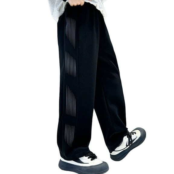 SonxaHe Toddler Boys' Pants Drawstring Elastic Waist Loose Sweatpants Kids Active Outdoor Casual Pants Black,Sized 4-5