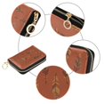 thumbnail image 3 of PU Leather Zipper Card Case Credit Card Holder Small Wallets Terracotta Tones Feather, 3 of 7