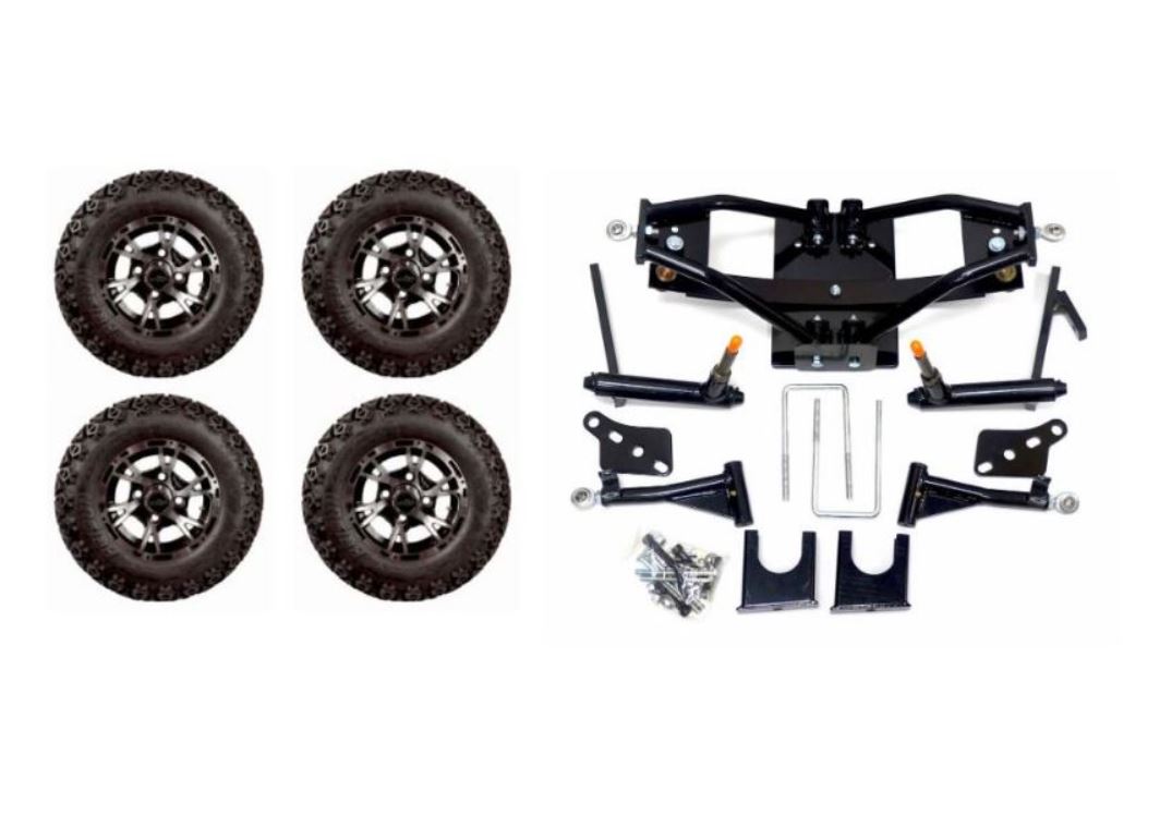 Lift Kit Combo with 10" Flash Wheels and Tires for Club Car DS Golf