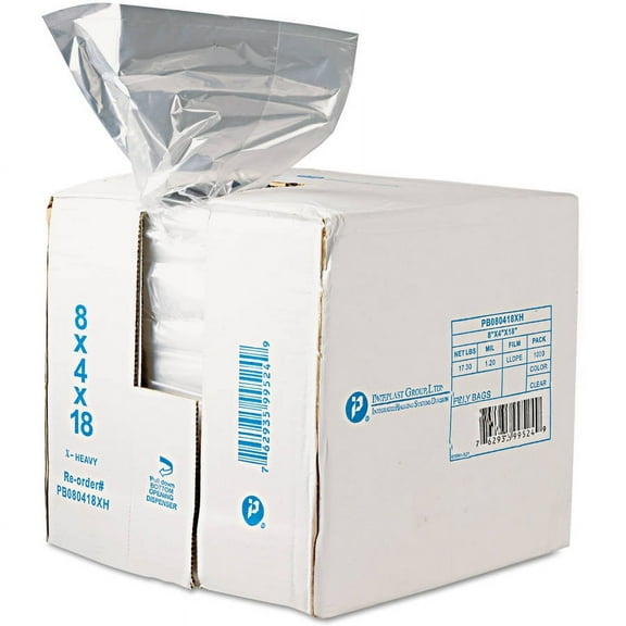 Food Bags, 8 Qt, 0.68 Mil, 8" X 18", Clear, 1,000/carton | Bundle of 5 Cartons