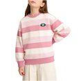 thumbnail image 3 of AHTJRT Long Sleeve T-Shirt for Girls Fashion Striped Colorblock Crew Neck Tee Tops Lightweight Fall Spring Street Outdoor Activities Sweatshirts Pink 11-12 Years, 3 of 10