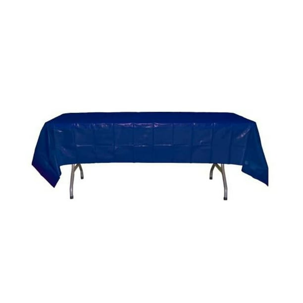 Navy Blue Table Cover Plastic Disposable 54in. x 108in. Rectangle