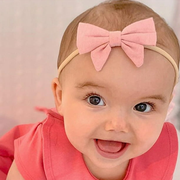 Bow Baby Girls Nylon bands Newborn Tied Bows Hair Bows Hairbands