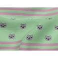 thumbnail image 4 of oneOone Tissu Jersey Viscose Rayé & Imprimé Visage de Chat Animal BTY 60 Pouces de Large, 4 of 4