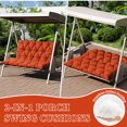 thumbnail image 6 of Snubbull Swing Replacement Cushion, Outside Bench Cushion with Backrest, 1-2 Seater Cushion with 6 Ties for Outdoor Furniture, 47 x 40 x 5 inches Porch SwingCushion Garden Bench, Orange, 6 of 7