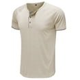 thumbnail image 4 of BOBOGOJP T-shirt de Travail Imprimé pour Hommes Manches Courtes Col Rond Décontracté (Beige,TTG), 4 of 4