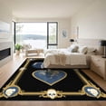 thumbnail image 3 of ODIKA 4'x6' Machine Washable Non-Slip Area Rug, Gothic Black High Traffic Rug with Pad, Black, 1058446, 3 of 8
