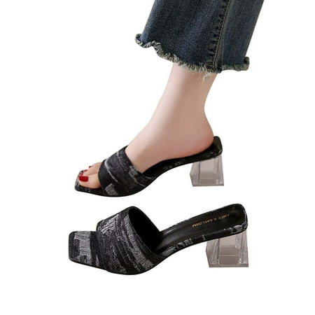 

HAXMNOU Women S Beach Sandals Hollow Casual Slippers Flat Shoes Retro Sandals Black 40