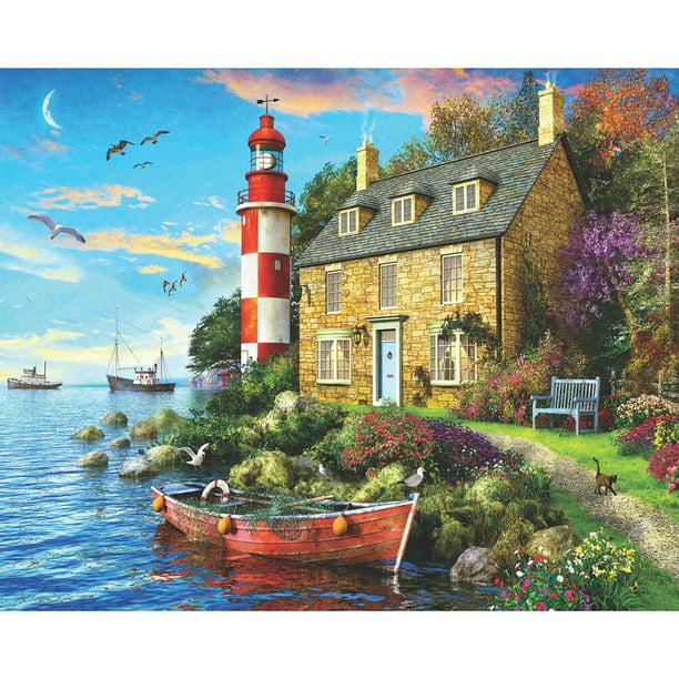 Springbok's 1000 Piece Jigsaw Puzzle The Cottage Lighthouse Walmart