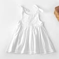 thumbnail image 4 of Toddler Girl Sleeveless Dress Cotton Summer Sundress Baby Casual Playwear Cute A-Line Dresses White 1-2 Years, 4 of 6