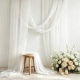 thumbnail image 6 of Wedding Arch Draping Fabric Sheer Curtain Drapes | 30" x 19.6 ft Long Backdrop Curtains for Wedding Anniversary Party, Summer Outdoor Events Drapery, Photo Backgrounds - White, 6 of 6