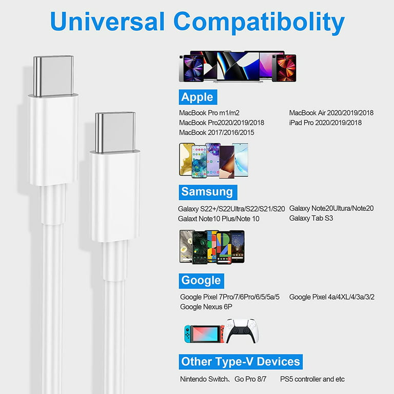 Chargeur pour Samsung Galaxy A14/A13/A12/A11/A10 Cable USB-C Renforcé 1m 2m  3m