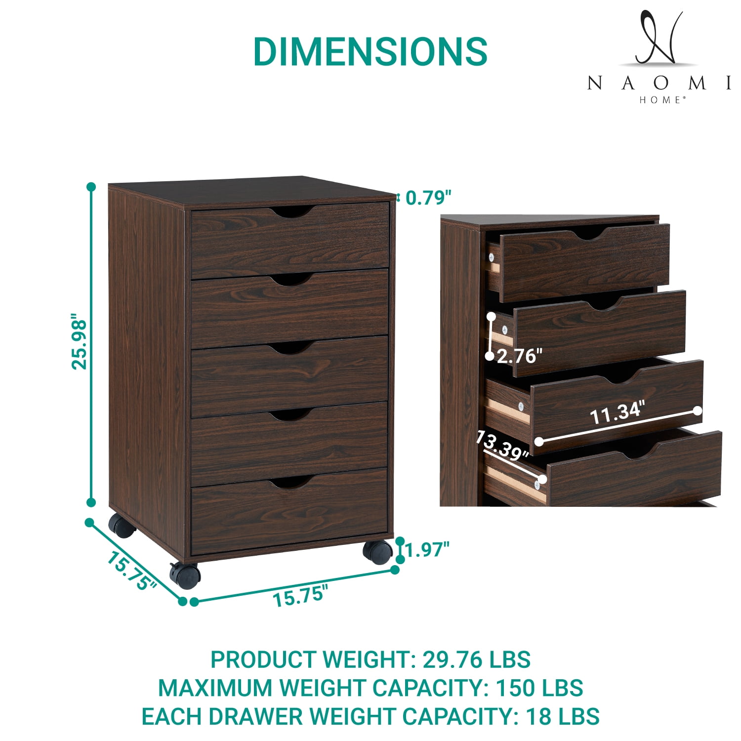 Drawer - ドゥロワー　may ZENY Bedroom Closet Organizer, 2 Tiers Wood & Fabric Drawer