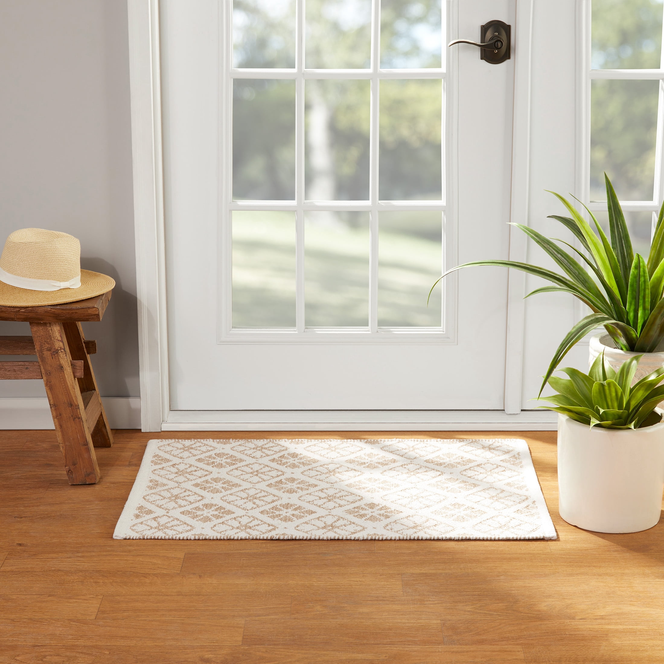 Mainstays by Becky G. & Alejandra Indoor Accent Rug, Beige Tile, 24" x 36"