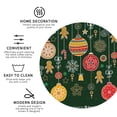 thumbnail image 3 of Zufioo Christmas Print Leather Coaster Set, Decorative PVC Coasters 4-pack - Scald and Stain-resistant, Suitable for Home, Cafes, Restaurants-Round Shape, 3 of 6