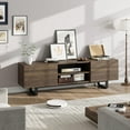 thumbnail image 2 of ChaoLink Industrial TV Stand for 80" TVs, Modern Media Cabinet with 2 Drawers & Heavy Duty Legs, Walnut Entertainment Center, 2 of 6