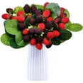 thumbnail image 2 of Tundralight 4 Pcs Framboise Artificielle, Fraise Rouge, Faux Fruit, Accessoires de Décoration de Table (Rouge avec Noir), 2 of 5
