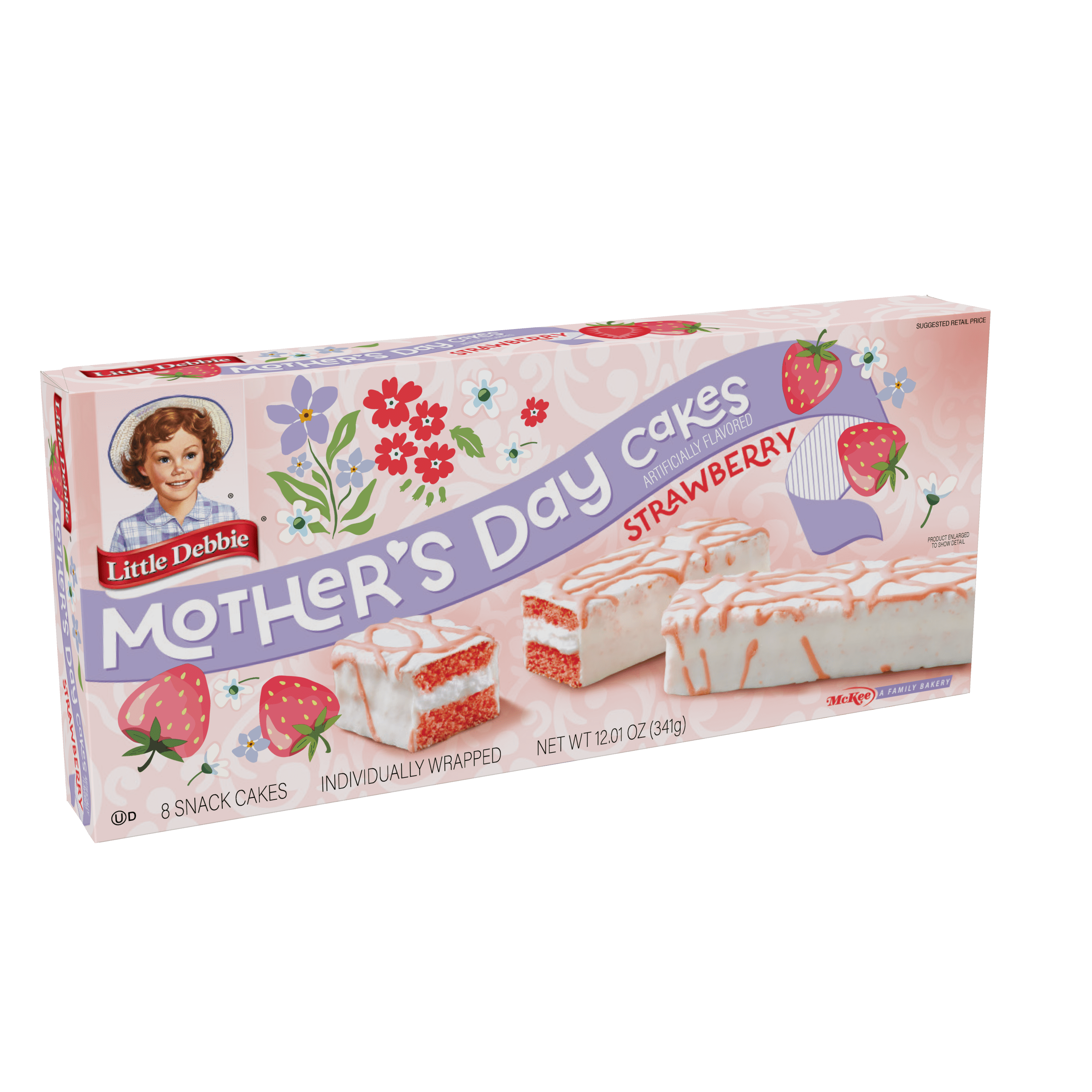 Little Debbie Mother's Day Cakes | Strawberry | 4 Boxes, 32 Individually Wrapped