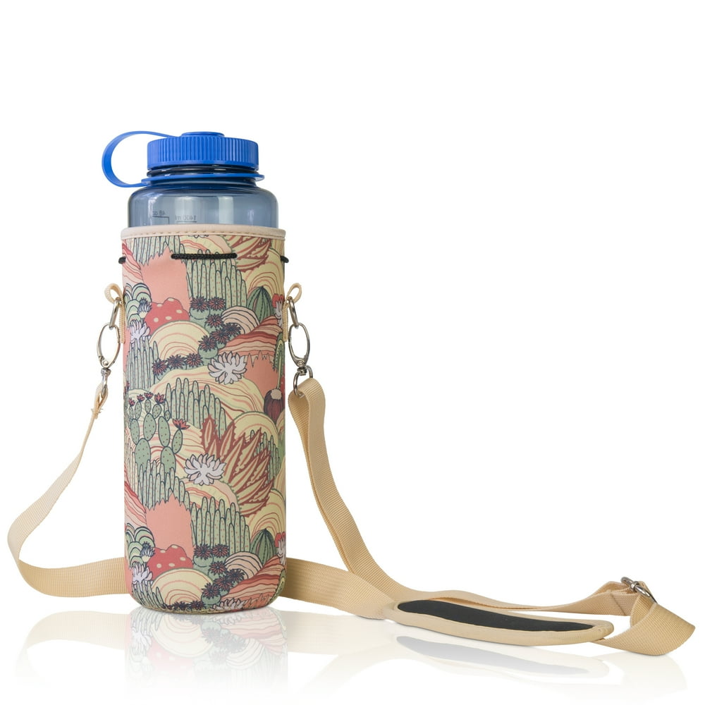 Neoprene Water Bottle Carrier Holder Insulator w/ Adjustable Shoulder