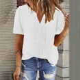 thumbnail image 2 of Uaswgudfs Elegant Women's Short Sleeve V-Neck Blouse - Lightweight Lace Trim Casual Top for Spring/Summer Daily Wear, 2 of 8