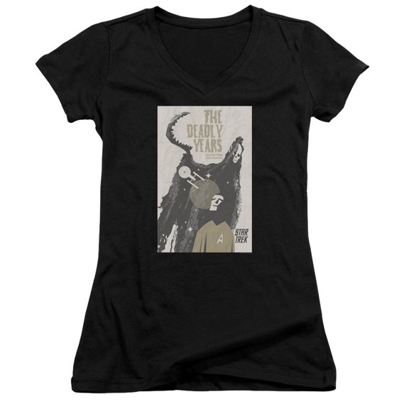 Star Trek Tos Episode 41 Junior Women's V-Neck T-Shirt Black