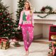 thumbnail image 2 of Moonsky Wicked Christmas Pajamas Family Matching Long Sleeve Tops+Pants 2 Piece Pajamas Set, Halloween Christmas Paj pink(2XL#Women), 2 of 5