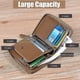 thumbnail image 3 of Cartera para hombre, carteras delgadas con bloqueo Rfid, tarjetero, carteras de cuero con cremallera, marrón oscuro Hs, 3 of 5