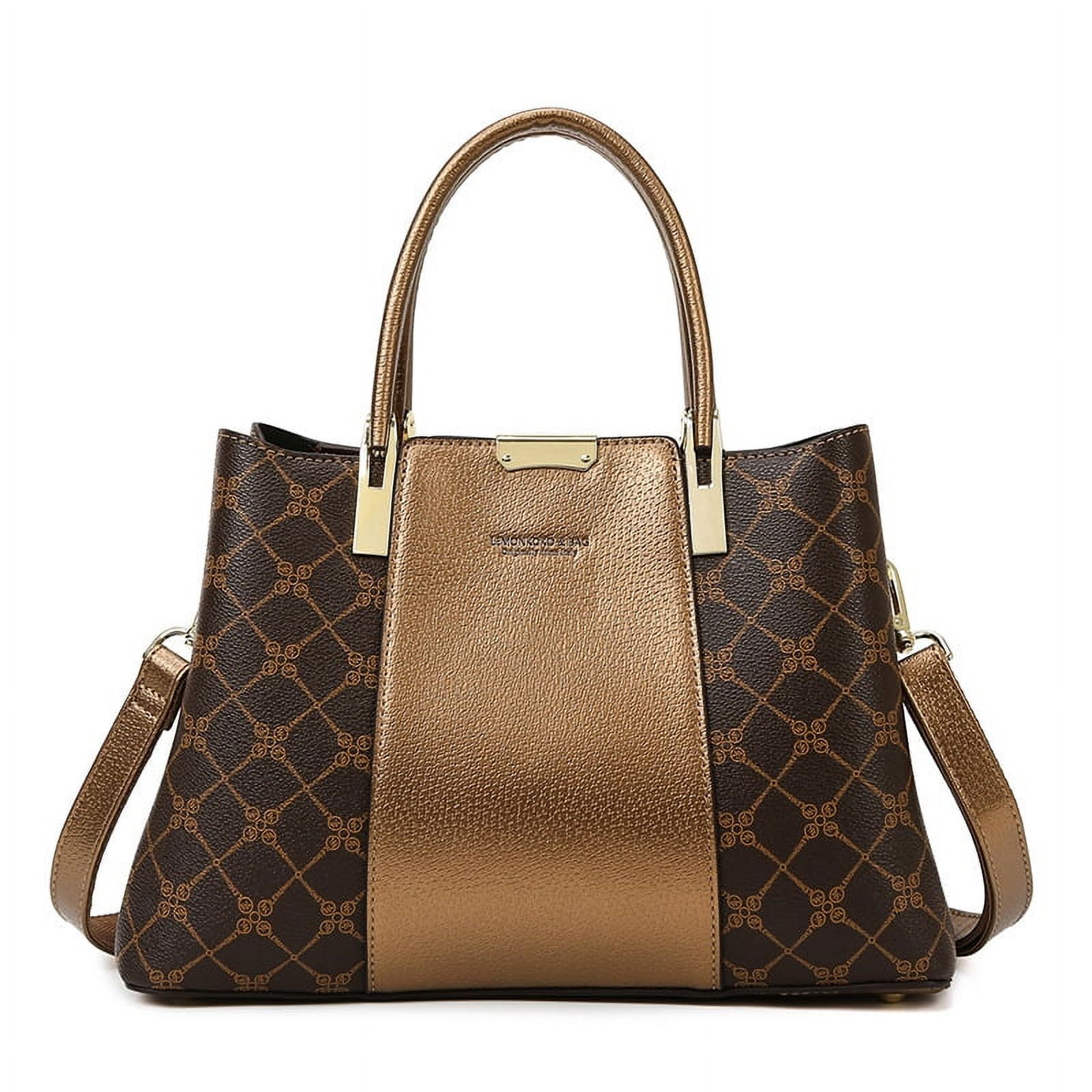 Yosicl Women s Handbag Vintage Flower Large Capacity Shoulder Bag Mommy Bag Tote Bag Brown