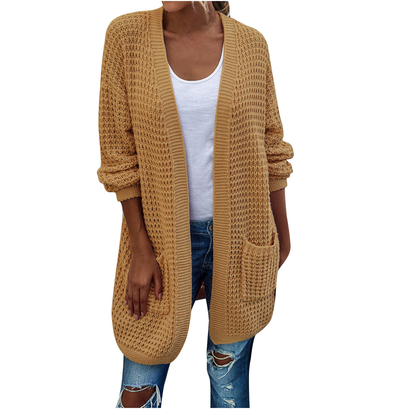 Long Sweater Cardigan Hooded Outwear 