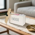 thumbnail image 4 of Leatfisat White Feminine Storage Box With Wooden Lid, Organizer For Hygiene Products, Chic Bedroom & Bathroom Decor, 4 of 5