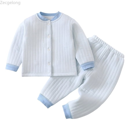 Zecgelong Baby Warm Thermal Underwear Three Layer Padded Winter For Girls Boys Toddler Kids Cozy Outfits For And Toddlers 0 4 Years Girls 3 Piece Sets Age 3-6 Months