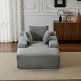 thumbnail image 3 of Miniyam Oversized 51" Chaise Lounge Chair, Upholstered Corduroy Sleeper Chair for Living Room, No Assembly, Gray, 3 of 8