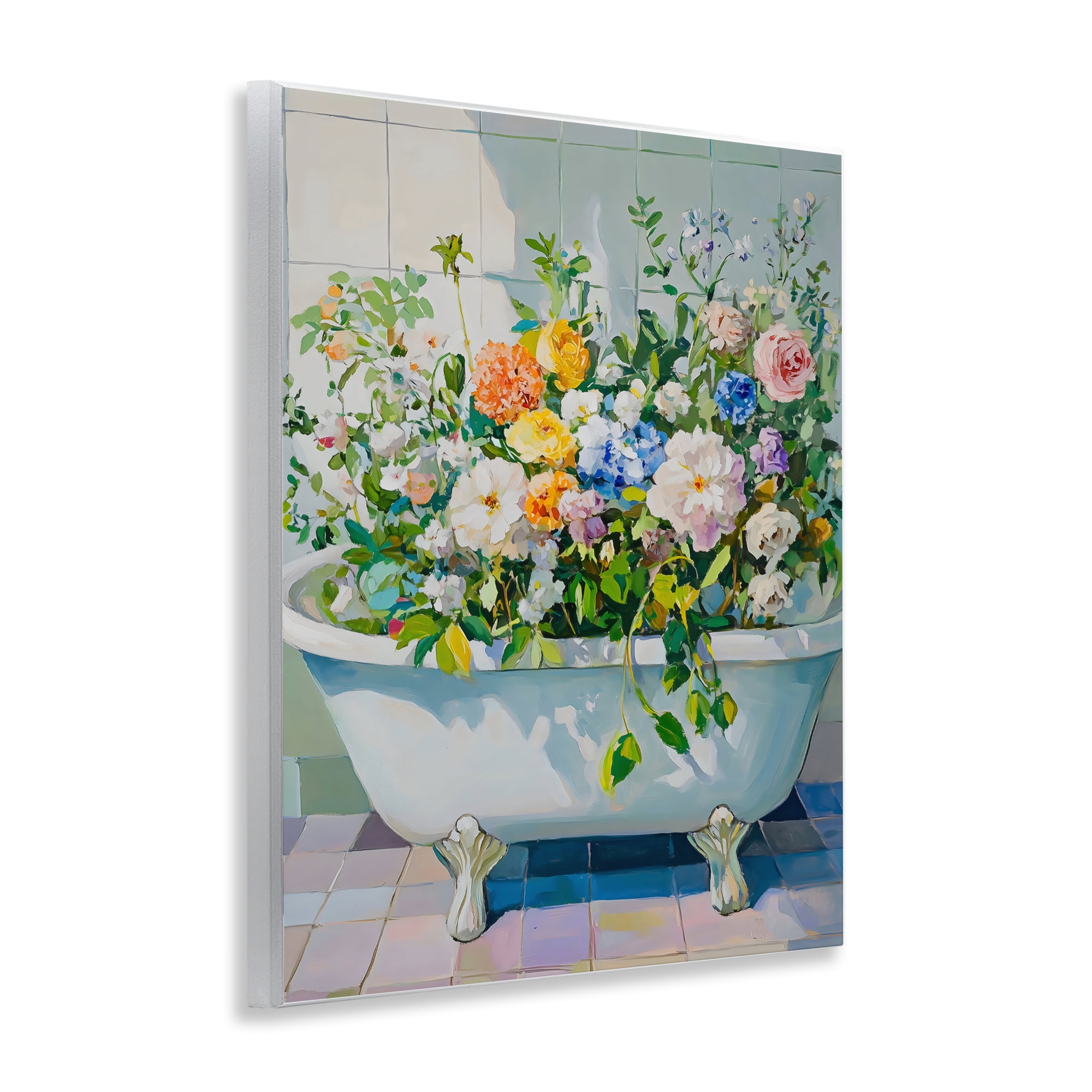 Stupell Industries Vintage Bathtub Bouquet Overgrowth Wall Plaque Art, design by The Prints Vibe