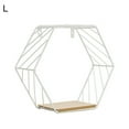 thumbnail image 2 of SPRING PARK Floating Shelves Wall Mounted Metal Wire Art Hexagon Shelves with Solid Wood Board for Plant Display, Storage Rack & Organiser, Home Decoration Wall Shelf, 2 of 7