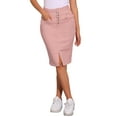 thumbnail image 1 of Falda Midi de Mezclilla A-Line con Cintura Alta y Abertura Frontal para Mujeres INSPIRE CHIC Talla XS Rosa, 1 of 5