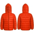 thumbnail image 7 of RUNQHUI Kids Boys Girls Winter Packable Down Puffer Jacket Coat Water Resistant Bubble Puffer Orange 120, 7 of 7