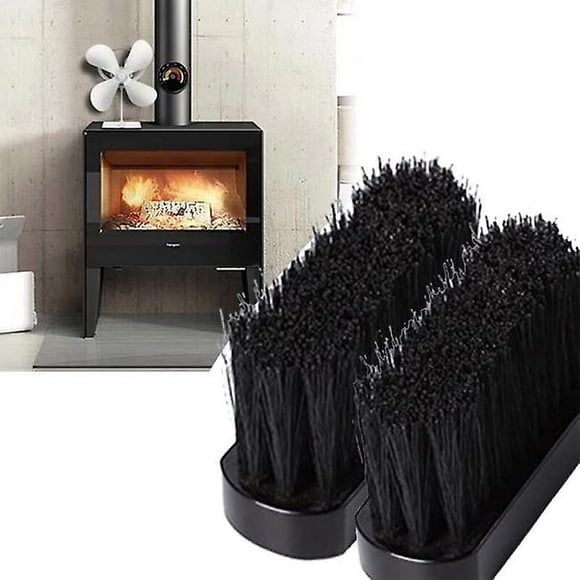2 Pack Wooden Chimney Cleaning Brush, Replacement Brush Head for Fireplace, Rectangular Chimney Brush for Wood Stove, Chimney Cleaning Tool