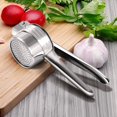 thumbnail image 1 of SHAR Potato Press, Large Stainless Steel Potato Masher with 3 Interchangeable Rice Discs Ricer Kitchen Tool for Smooth Mashed Potatoes, Fruits, Vegetables and Baby Food (Silver), 1 of 5